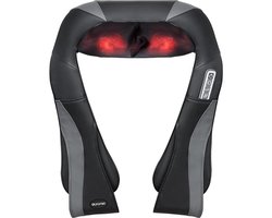 Auronic Shiatsu Massagekussen - Elektrisch Nekmassage Apparaat - Infrarood Warmtefunctie - Nek en Schouder Massage apparaat - Massage Apparaten - Zwart/Grijs — cadeau in Cadeau-ideeën