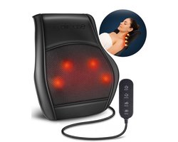 Air Ease® - Comfort Pro Massagekussen - Nekmassage Apparaat - Massage Apparaat voor 6 Delen van het Lichaam - Met Warmtefunctie - Zwart — cadeau in Cadeau-ideeën