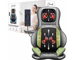 CALMENTA® Massage Stoel Shiatsu - Rugmassage en Nekmassage apparaat - Inclusief Opbergtas - Massagekussen - Compressiemassage – Elektrisch Warmtefunctie - Vibratie - Rugpijn en Nekpijn - Massagemat — cadeau in Cadeau-ideeën