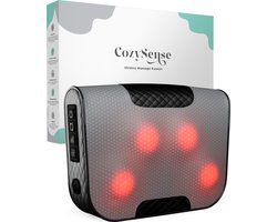 CozySense® Shiatsu Massagekussen - Elektrisch & Draadloos Massage Apparaat voor Nek en Rug - Warmtefunctie - Oplaadbaar - Ergonomisch - Zwart — cadeau in Cadeau-ideeën