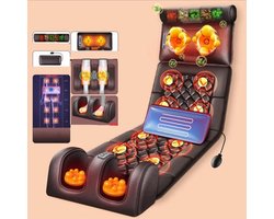 Shiatsu Massagestoel - Rugmassage en Nekmassage apparaat - Massagekussen - Compressiemassage - Warmtefunctie - Vibratie - Rugpijn en Nekpijn - Massagemat -Rug, Nek- Schouders, Taille & Benen - Vibratie Massage - 5 Massage Modi - Spierpijn & Stress — cadeau in Cadeau-ideeën