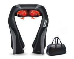 Gingko® Zen Shiatsu Massagekussen - Nekmassage Apparaat Draadloos - Infrarood Warmtefunctie - Elektrisch - Rugmassage Apparaten voor Nek, Schouder, benen, voeten, buik - 8 Massagekoppen met Infrarood - 1,5 uur gebruik - Luxe Opbergtas - Zwart/Grijs — cadeau in Cadeau-ideeën