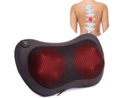 QLT Elektrisch Massageapparaat voor Rug, Nek, Schouders en Benen – Shiatsu Massagekussen met 4 Massagerollers -Vibratiemassage - Warmtefunctie - Zwart — cadeau in Cadeau-ideeën