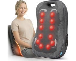 Lifeproducts Massage Apparaat voor Rug - Rugmassage Apparaat - Shiatsu Massagekussen - Massage Apparaten met Warmtefunctie — cadeau in Cadeau-ideeën