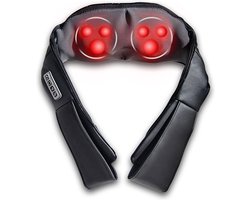 Massagekussen Shiatsu - Nekmassage apparaat - met Warmtefunctie - nek / schouders / rug - Zwart — cadeau in Cadeau-ideeën