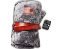 Nikki Amsterdam | The.Plaid Original | Grey | Grijs | Antraciet | Draadloos | Duurzaam | Infrarood Warmtedeken | Stoelkleed | Bank Plaid | 150 x 130cm | Incl. Powerbank (20000mAh) | Gebruiksduur: tot 10 uur — cadeau in Wonen & Interieur