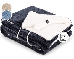 Klarstein XL elektrische knuffeldeken, elektrische deken met automatische uitschakeling, 180x130 cm. Elektrische warmtedeken, kan in de wasmachine, dubbelzijdige elektrische deken voor bed & bank, electric heated blanket met 9 standen — cadeau in Wonen & Interieur