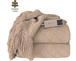 Groenland BOHEM Design Warmtedeken voor de Bank 180 × 130 cm Taupe Dawn | Verwarmde Plaid · Elektrische Deken voor de Bank | Wasbaar · 9 Warmtestanden · Timer met Automatische Uitschakeling — cadeau in Wonen & Interieur