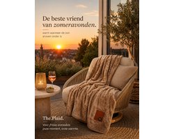 Nikki Amsterdam | The.Plaid Original | Taupe | Bruin | Beige | Draadloos | Duurzaam | Infrarood Warmtedeken | Stoelkleed | Bank Plaid | 150 x 130cm | Incl. Powerbank (20000mAh) | Gebruiksduur: tot 10 uur — cadeau in Wonen & Interieur