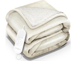 Elektrische Deken 200x180cm met 9 Warmtestanden en Timer | Wasbare Overtrek voor Bed en Bank — cadeau in Wonen & Interieur