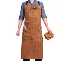 schort - bbq schort - bbq schort leer man - Unisex - Cadeau - Schort voor Dames en Heren - Verstelbare Gesp - leer - 99*61cm - bruin — cadeau in Kookcadeaus