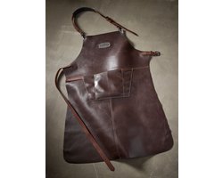 Leren BBQ Schort – Luxe & Handgemaakt – Stoer Barbecueschort voor Mannen - Stoer & Stijlvol Cadeau - aanbieding — cadeau in Kookcadeaus