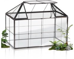 Mini broeikas vensterbank glas 23,3 x 13,6 x 18cm Plantenterrarium, kleine flessentuin, doe-het-zelf voor vetplanten, cactussen (geen planten inbegrepen) — cadeau in Wonen & Interieur