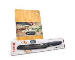Tefal Broodmes 20,5 cm + Bamboe Snijplank 33,5 x 21,5 cm - Keukenset - 2 - delig — cadeau in Kookcadeaus