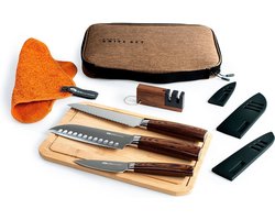 GSI - Rakau Knife Set - Santoku messen set - Snijplank - Messenslijper — cadeau in Kookcadeaus
