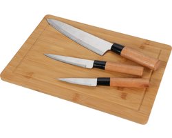 Messenset Met Snijplank - Bamboe — cadeau in Kookcadeaus