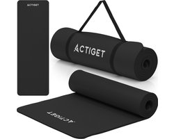 Actiget® Yogamat - Extra Dik - Inclusief Draagriem - 183 x 61 x 1,5 CM - Zwart — cadeau in Sport & Outdoor