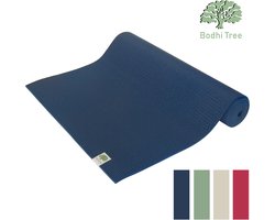 Bodhi Tree Yogamat 6 mm (183 × 61 cm) - Extra dik & antislip - Inclusief draagriem - Donkerblauw — cadeau in Sport & Outdoor