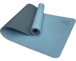 YoZenga Premium Mat Lotus Ethereal Blue - Yoga Mat - Extra Dikke Antislip TPE Sportmat - Duurzaam & Lichtgewicht - Inclusief Draagriem — cadeau in Sport & Outdoor
