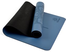 YoZenga Premium Rubber Yoga Mat – Mandala Flower Blue – sportmat – Fitnessmat – Pro Grip – Extra Breed – Hygiënisch – Inclusief draagriem — cadeau in Sport & Outdoor