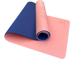 YoZenga Premium Mat Mandala Flower Salmon/Pink - Yoga Mat - Extra Dikke Antislip TPE Sportmat - Duurzaam & Lichtgewicht - Inclusief Draagriem — cadeau in Sport & Outdoor