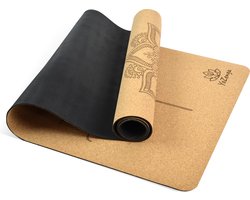 YoZenga Mandala Flower Yoga Mat | Premium Natuurlijk Kurk | Antislip & Schokabsorptie | Inclusief Draagriem | Duurzaam & Eco-vriendelijk — cadeau in Sport & Outdoor