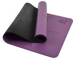 YoZenga Premium Rubber Yoga Mat – Lotus Purple – sportmat – Fitnessmat – Pro Grip – Extra Breed – Hygiënisch – Inclusief draagriem — cadeau in Sport & Outdoor