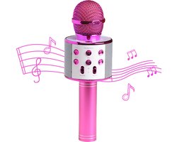 Denver Karaoke Microfoon Bluetooth - Draadloos - Karaoke Set - Ingebouwde Speaker - AUX - MicroSD - KMS20 - Roze — cadeau in Gadgets