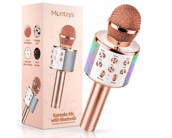 Montzys® Karaoke Microfoon Set - Bluetooth & Ingebouwde Speaker - Draadloos & LED - voor Kinderen & Volwassenen — cadeau in Gadgets
