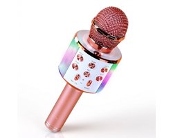 Karaoke Microfoon - Draadloos - Bluetooth - AUX-Compatibel - LED-Verlichting — cadeau in Gadgets