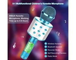 Draadloze Bluetooth Microfoon Karaoke, Microfoon Kindercadeaus voor jongens meisjes, vanaf 5 6 7 8 9 10 11 12 Kind Verjaardagscadeau — cadeau in Spellen & Speelgoed