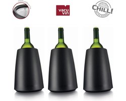 Vacu Vin Rapid Ice Wijnkoeler - Kunststof - Zwart - Set van drie — cadeau in Koken & Dineren