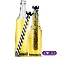 Set van 2 RVS Drinkkoeler Staven: Houd je drankjes snel en langdurig koud, perfect voor feestjes en BBQ's — cadeau in Kookcadeaus