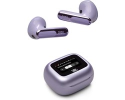 JBL Live Flex 3 - Draadloze Noise Cancelling Oordopjes - Oortjes Draadloos - Bluetooth - Open-fit - Smart Charging Case met Display - 50 uur batterij - Paars — cadeau in Elektronica