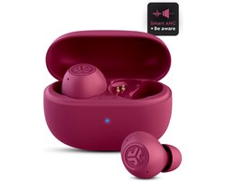 JLab Go Pop ANC Draadloze Oordopjes - Noise Cancelling Oortjes Draadloos - 24 uur Batterijduur - Bluetooth Multipoint - Met Microfoon - Geschikt voor Android en Apple - Fuchsia — cadeau in Elektronica