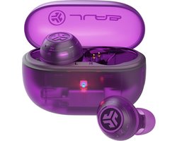 JLab Go Pop ANC Draadloze Oordopjes - Noise Cancelling Oortjes Draadloos - 24 uur Batterijduur - Bluetooth Multipoint - Met Microfoon - Geschikt voor Android en Apple - Clear Purple — cadeau in Elektronica