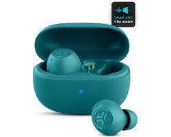 JLab Go Pop ANC Draadloze Oordopjes - Noise Cancelling Oortjes Draadloos - 24 uur Batterijduur - Bluetooth Multipoint - Met Microfoon - Geschikt voor Android en Apple - Teal — cadeau in Elektronica