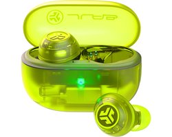 JLab Go Pop ANC Draadloze Oordopjes - Noise Cancelling Oortjes Draadloos - 24 uur Batterijduur - Bluetooth Multipoint - Met Microfoon - Geschikt voor Android en Apple - Clear Neon Green — cadeau in Elektronica