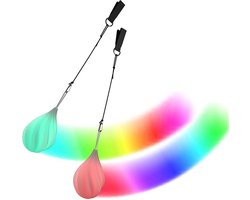 POI-ballen - Jongleerballen - LED verlichting - Festival accessoires - Druppelvormig - Multicolor - 2 stuks — cadeau in Spellen & Speelgoed