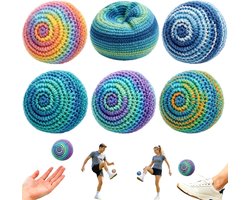 6 stuks Hacky Sack - Kick-Ball Gehaakt Katoen - Jongleerballen - Gebreide voettassen - ballen gooien - Haki-zakken - kickballen - Zakjes Gooien - Cornhole - voor strandfeesten en outdoor kamperen - 6cm - Stijl 2 — cadeau in Spellen & Speelgoed