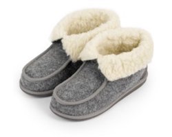 LuLu- Vilten sloffen met omslag - Hoge Wolvilt sloffen - flexibele antislip rubberen zool - voor Dames en Heren - Maat 46 — cadeau in Mode & Accessoires