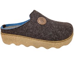 Rohde 6122 72 Pantoffels Open Sloffen Bruin/Blauw Vilt Dames - Bruin - 39 — cadeau in Mode & Accessoires