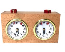 Schaakklok Hout - Schaakklok Analoog - Klassiek Schaken - Professioneel Schaken - Geen Batterijen Nodig — cadeau in Spellen & Speelgoed