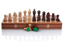 Master of Chess Wooden Chess Board with Pieces 60cm - Handmade and Portable Large Chess Set for Kids and Adults — cadeau in Spellen & Speelgoed