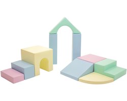 IGLU - Soft Play - Multifunctionele foam speelset - Creativity - pastel kleuren - foam blokken Soft Play met glijbaan — cadeau in Spellen & Speelgoed