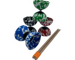 Diabolo Rubber Mr. Babache Arlequin Assorti Wit + kleur — cadeau in Spellen & Speelgoed