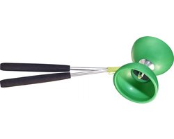 Acrobat Rubber Diabolo Met Aluminium Stokken - Donkergroen — cadeau in Spellen & Speelgoed