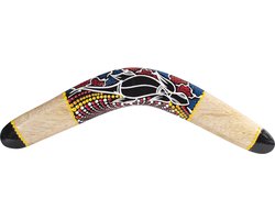 Boemerang 40cm – Handbeschilderd Hout met Hagedismotief — cadeau in Spellen & Speelgoed