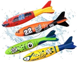 Duikspeelgoed Set - Waterraketten - Zwemvaardigheid Leren - Stabiel Ontwerp - 4 Stuks - Vrolijke Kleuren — cadeau in Spellen & Speelgoed