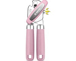 BOTC Blikopener - Met krachtige magneet - Veilig - Opent zonder scherpe randen - RVS - Silicone - Roze — cadeau in Cadeau-ideeën